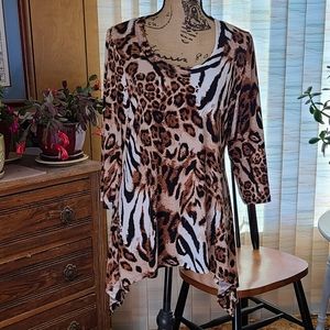 CHAUS New York Animal print top